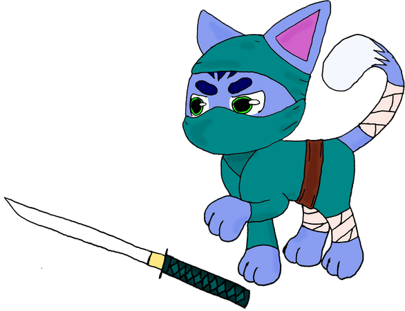 Storme the Cat cosplaying as the Ninja from The Messenger