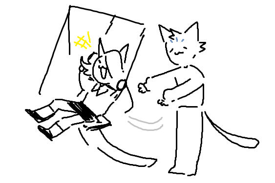 Storme pushing Moshy in a swing by Chemosha